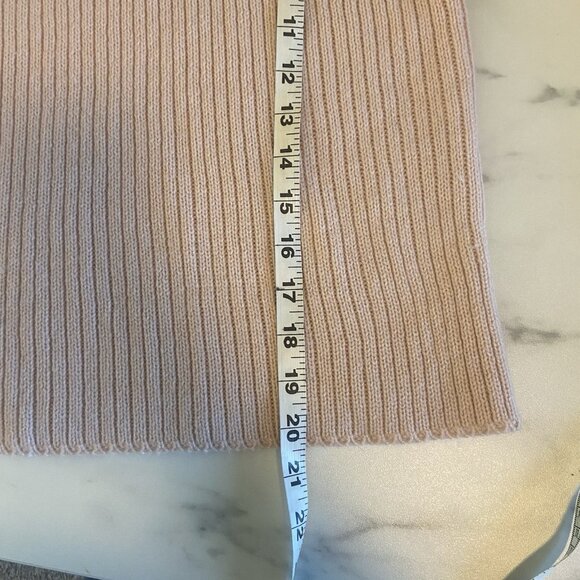 Lini Ribbed Crew Neck Sweater Size M Blush Pink Flare Sleeve Cropped Preppy - Picture 7 of 7